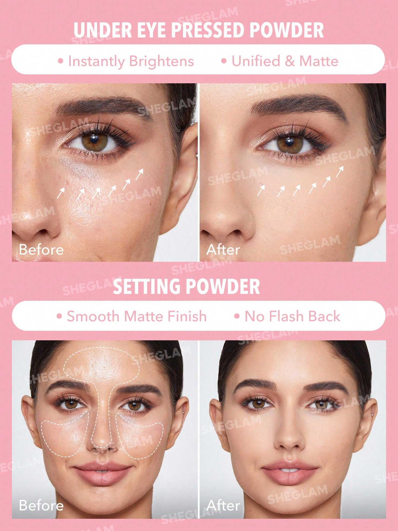 Duo de poudres fixatrices pour le visage et le contour des yeux Insta-Ready - Bubblegum