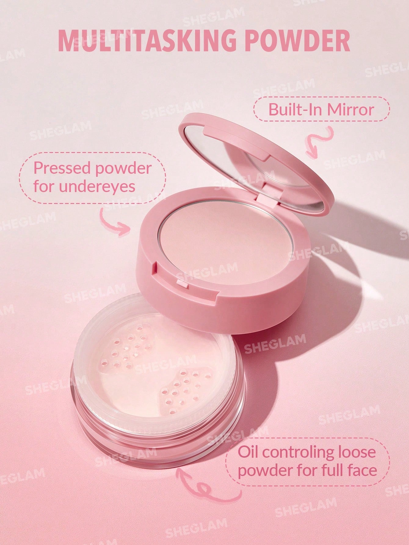 Duo de poudres fixatrices pour le visage et le contour des yeux Insta-Ready - Bubblegum