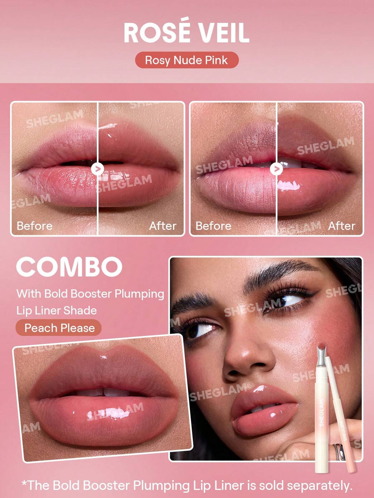 Bold Booster Lip Plumper-Rosé Veil